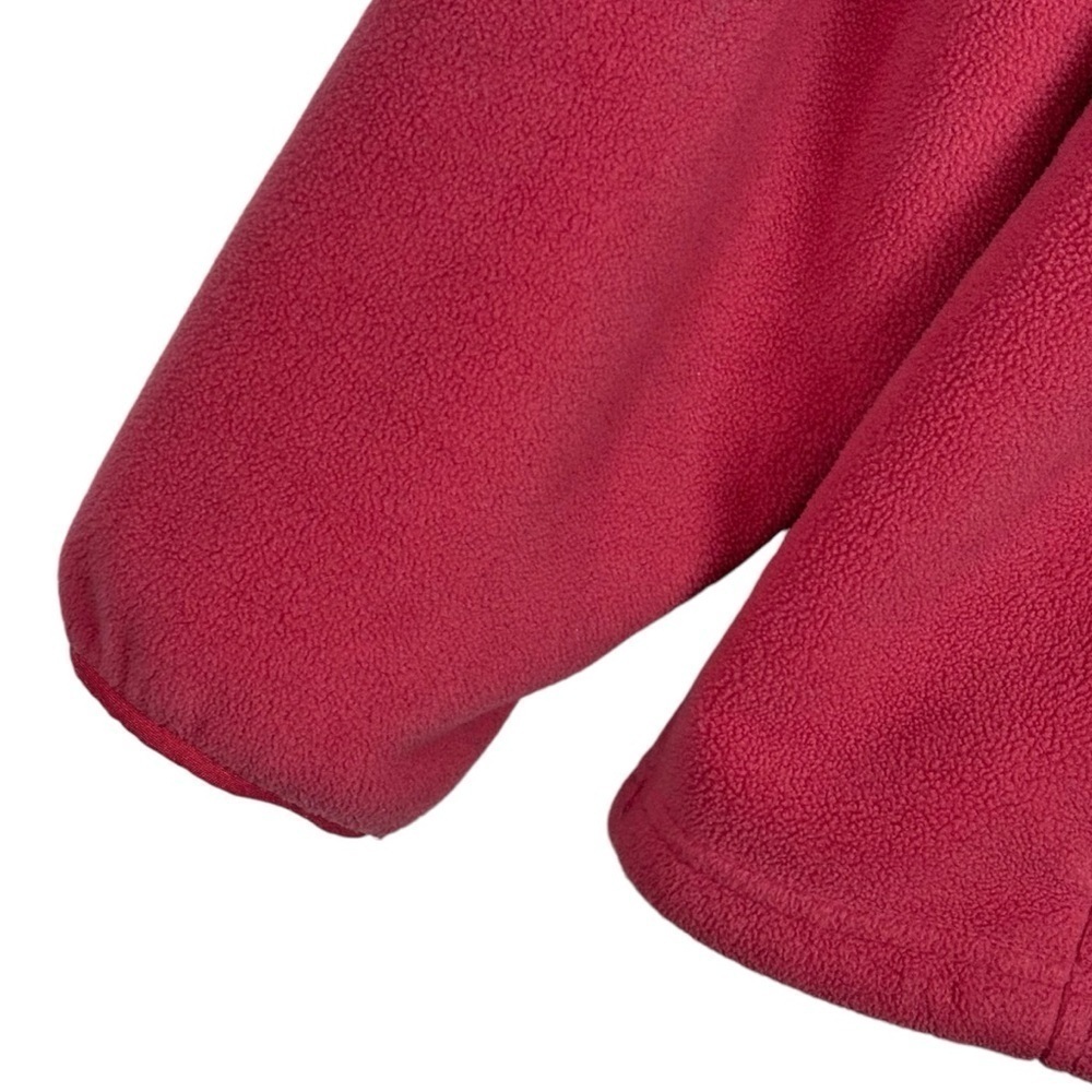 LL BEAN 0WN37 QUARTER ZIP ORANGE RED FLEECE PULLOVER SWEATSHIRT JACKET - Picture 11 of 13